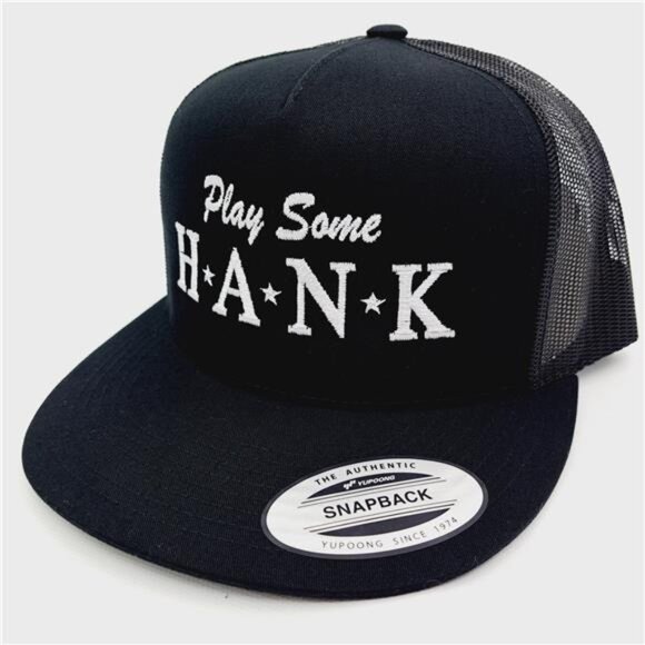 70s Retro Western Country Play Some Hank William Mesh Flat Bill Snapback Hat Cap - Picture 1 of 4